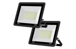 Reflector Led 50w Pack 2 Pzs Lampara Led Exterior Alta Potencia Delgado Blanco Frio