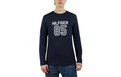 Tommy Hilfiger Long Sleeve Crew Neck Shirt In Dark Navy