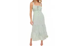 Kori Floral Print Maxi Dress In Light Blue