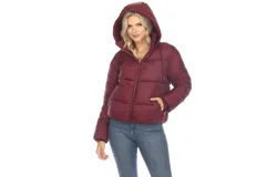Women&apos;s Full Front Zip Hooded Bomber Puffer Jacket