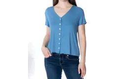 The Enkay Clothing Button Front Shirt In Denim