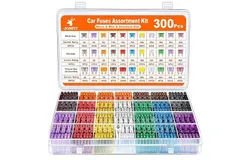 300Pcs Car Fuse Assortment Kit&comma; 160 Mini Blade Fuses Automotive &plus; 90 Standard Auto Fuses &plus; 50 Micro Fuse &plus; 1 Puller – for Car&sol;RV&sol;Truck&sol;Motorcycle&lpar;2Amp 3A 5A 7&period;5A 10A 15A 20A 25A 30A 35A 40A&rpar;