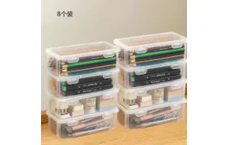 Large capacity pencil case &lpar;pencils not included&rpar;&comma; 8-pack&comma; clear&comma; solid color&comma; holds approximately 298 pencils