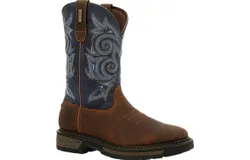 Georgia Boot Men&apos;s Carbo-Tec Lt Waterproof Pull On Boot - Medium Width In Brown&sol;blue