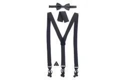 Gioberti Men&apos;s Convertible Suspenders&comma; Bow Tie&comma; and Hanky Set