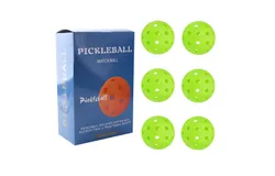 74mm40 hole 26 hole Pickleball Golf hole ball pe material high elastic Wiffle hole ball-green 40 holes 6 pack 【 Color box packing 】