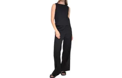 I Love Tyler Madison Darcy Wide Leg Linen Pants In Black