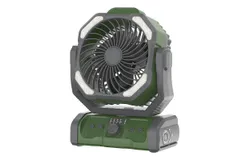 Portable Rechargeable Camping Fan - 20000mAh Cordless Battery Powered Fan with LED Lantern&comma; Remote Auto Oscillating USB C Table Battery Operated Tent Fan for Travel Outdoor Beach&comma;Black&sol;green