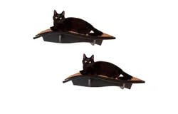 Arf Pets Cat Shelf&comma; Wall-Mounted Curved Wooden Cat Perch - Holds Cats Up to 44 Lb - Pack of 2