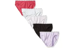 Calvin Klein Women&apos;s 5 Cotton Stretch Logo Bikini Panties In Black&sol;white&sol;peony&sol;tender&sol;coast