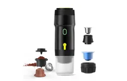 Portable Electric Espresso Machine&comma;Travel Coffee Maker for Camping&comma; Car Coffee Maker Self-Heating with USB-DC&comma;Black