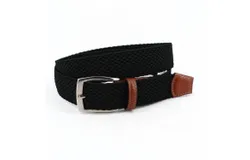 Torino Leather Men&apos;s Stretch Nylon Casual Belt In Black
