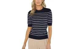 Matty M Claire Sweater Top In Navy
