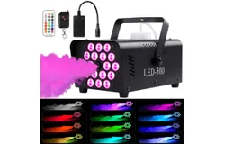 Fog Machine with Lights 18 LED&comma;  2000CFM 500W with 2 Wireless Remote Control And 13 Colorful Lights Effect&comma; Fog Machine Indoor Outdoor for Parties DJ