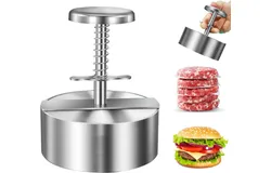 Adjustable burger press&comma; stainless steel burger grinder&comma; burger patty making mold&comma; barbecue pot tools&comma; burger patty cooking grilling kitchen accessories &lpar;114mm&rpar;