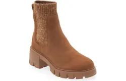 Steve Madden Hayle Platform Chelsea Boot In Chestnut Suede