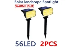 Ugecl，Solar Lights Outdoor Waterproof IP65， &lbrack;56LED&sol;3 Colors&rsqb; 2 Pack &lpar;Warm White&rpar;