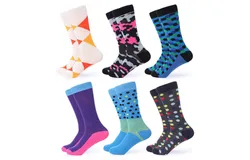 Gallery Seven Men&apos;s Funky Colorful Dress Socks 6 Pack-Chic Collections-13-15