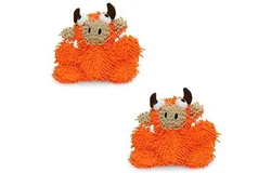 MIGHTYMicrofiber Ball Bull&bsol;u2013 Made with Squeaker Balls and Minimal Stuffing&period; Strong & Tough&period; Interactive Play Dog Toy&period; Machine Washable & Floats&period; &lpar;Orange Junior 2 Pack&rpar;