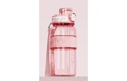 Bottled Joy Water Bottle, 28oz Water Bottle Flip-top Lid and Handle Strap, Kids Water Bottle with Straw, Leakproof BPA Free Sports Water Bottle for Outdoor Indoor Sports Toys Gift (Grey)