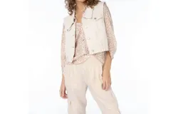 Esqualo Denim Vest In Sand