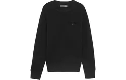 J Brand Men&apos;s Black Coolidge Wool Crew Neck Sweater