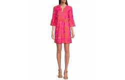 Jude Connally Kerry Dress In Bamboo Lattice Spring Pink