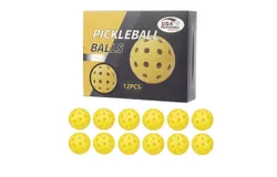 74mm40 hole 26 hole Pickleball Golf hole ball pe material high elastic Wiffle hole ball-Yellow 40 holes 12 packs &lpar;color box&rpar;