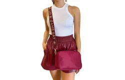 Entro Faux Leather Shorts In Maroon