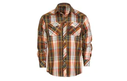 Gioberti Men&apos;s Western Plaid Long Sleeve Shirt with Pearl Snap-on