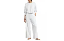 Polo Ralph Lauren French Club Terry 2-Piece Pajama Set In White Cloud
