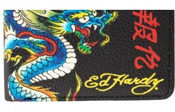 Ed Hardy Dragon Bifold Wallet In Black