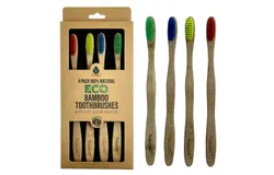 100&percnt; Natural Eco Bamboo Toothbrushes &lpar;4 pack&rpar;