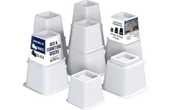 Conjunto de elevadores de cama de 8 piezas - Elevadores de muebles ajustables de deber pesado de 3&period;5 pulgadas para sof&aacute; y sof&aacute;&comma; ideal para almacenamiento bajo la cama &lpar;Blanco&rpar;