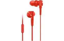 Sony MDRXB55AP Extra Bass Earbud Headphones&sol;Headset with Mic for Phone Call&comma; Red
