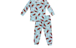 Esme Girls Pajamas Set In Santa Pup