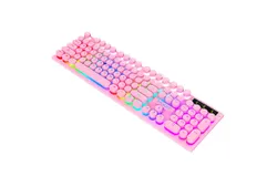 Gaming Keyboards, PC Keyboards, Competition Keyboards, Pink Gaming Keyboard (Wired Keyboard with LED Light for Gamers/Workers 104 Keys)