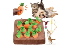 Cat Toys for Indoor Cats&comma; Carrot Cat Toy Cat Food Puzzle Toy Stimulation Toys for Indoor Cat Hide and Seek Feeding Training for Hiding Snacks 12 Squeaky Carrots