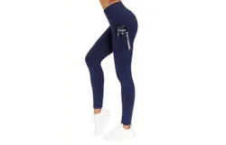 Thick High Waist Yoga Pants with Pockets&comma; Tummy Control Workout Running Yoga Leggings for Women l