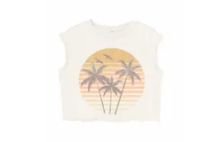 Tiny Whales Girls Tiny Whales Boxy Muscle T-Shirt In Palm Dreams