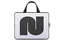 70s Retro Vintage Style Geometric Design 333 Black And White Laptop Bag Women Man 10 12 13 15 17 Inch Office Notebook Travel Computer Handbag Waterproof Bag Notebook Cover