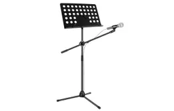 5 Core Music Stand Adjustable Desktop Book Stands w Mic Holder Portable Sheet Holder Metal Bookstand