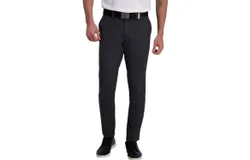 Haggar Clothing Plain Solid Heather Slim Fit Pants In Dark Heather Grey