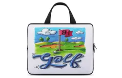 Golf Course Laptop Bag Women Man 10 12 13 15 17 Inch Office Notebook Travel Computer Handbag Waterproof Bag Notebook Cover