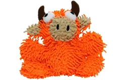MIGHTYMicrofiber Ball Bull&bsol;u2013 Made with Squeaker Balls and Minimal Stuffing&period; Strong & Tough&period; Interactive Play Dog Toy&period; Machine Washable & Floats&period; &lpar;Orange Junior&rpar;