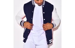 Men&apos;s Fashion Varsity Jacket Causal Slim Fit Cotton Letterman Baseball Bomber Jackets