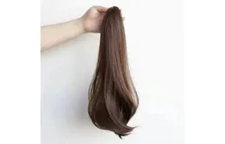 Ponytail Clip Wig Mid-length Curly Ponytail Extension Hair Clip Natural Soft Wavy Wig for Women & Girls
