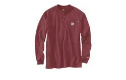 Carhartt Men&apos;s Force Cotton Long Sleeve T-Shirt In Dark Barn Red