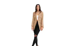Belle & Bloom Women&apos;s Princess Polina Textured Weave Blazer in Camel