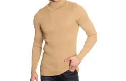 Lcr Black Edition Men&apos;s Turtleneck Sweater In Dark Beige